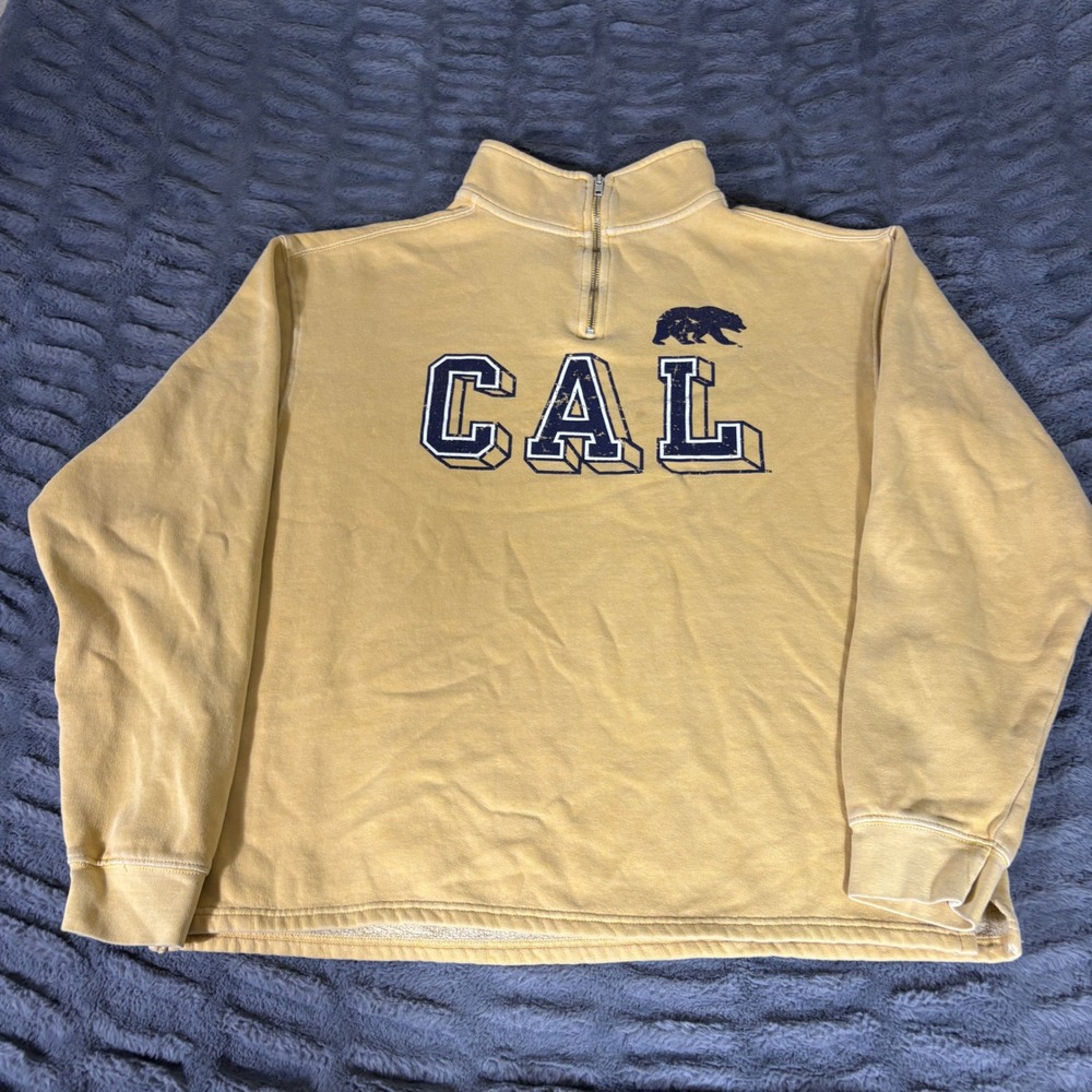 Blue 84 Cal Berkeley Golden Bears Quarter Zip Sweatshirt Yellow Mens Large